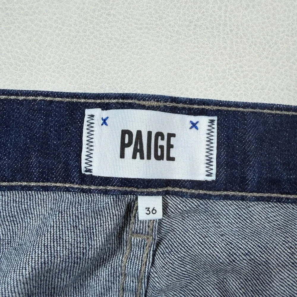 Paige‎ Normandie Mens Size 36x34 Dark Indigo Straight Leg Stretch Jeans USA Made